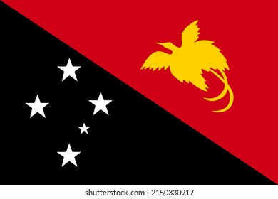 Papua New Guinea Flag Illustration Southern Cross Raggiana Bird Of Paradise