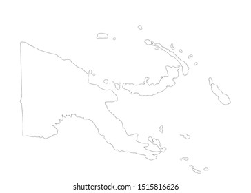 Outline Map Papua New Guinea Vector Stock Vector (Royalty Free) 1410955109