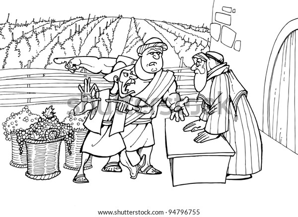 Parable Jesus Christ About Workers Vineyard 스톡 일러스트 94796755
