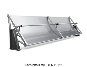 Parabolic Trough Solar Collector Isolated. 3D Rendering