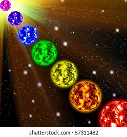 Parade of planets in deep space