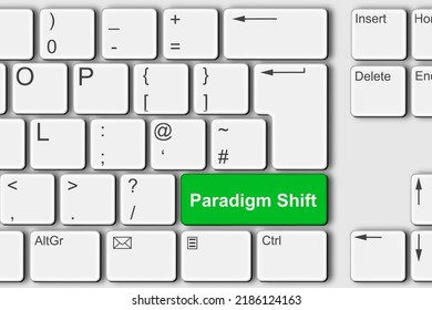 Paradigm Shift Concept PC Computer Keyboard 3d Illustration