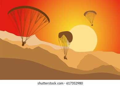 パラグライダー 山 のイラスト素材 画像 ベクター画像 Shutterstock