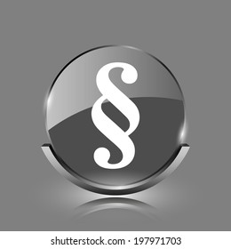 Paragraph icon. Shiny glossy internet button on grey background.  - Shutterstock ID 197971703