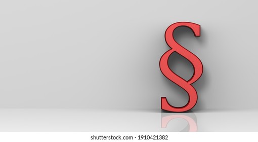 Paragraph Red Sign 3d Rendering