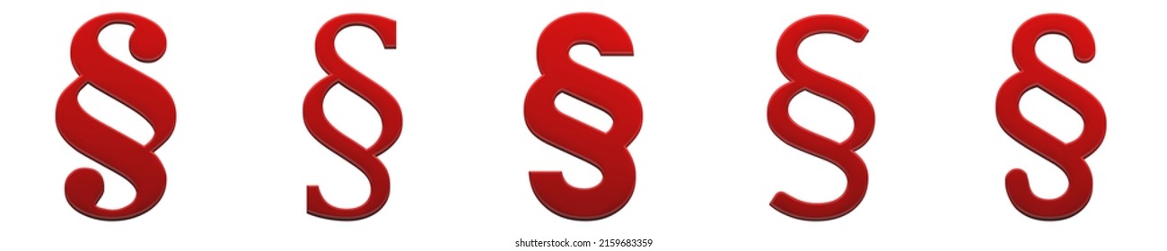 Paragraph Red Signs 3d Rendering