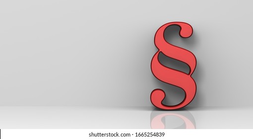 Paragraph Sign Red Symbol 3d Rendering