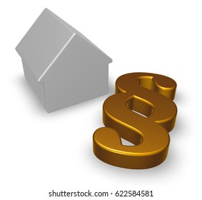 Paragraph Symbol House Model 3d Rendering Stock Illustration 622584581 ...