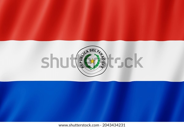 Paraguay Flag Waving Wind 3d Render Stock Illustration 2043434231 ...