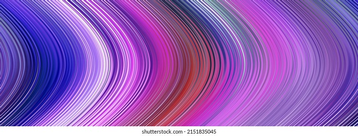 Parallel Curved Lines Purple Blue Pink Gradient Wave Background Banner