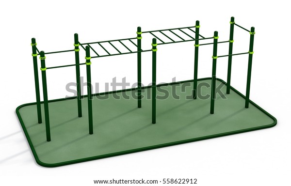 Parallel Green Bars Wood Bench Press Stock Illustration 558622912