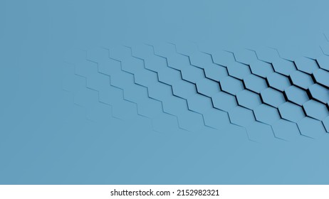 Parametric Hexagon Pattern On Blue Background