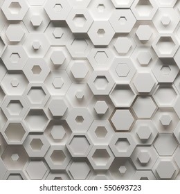 Parametric hexagonal pattern  3d illustration