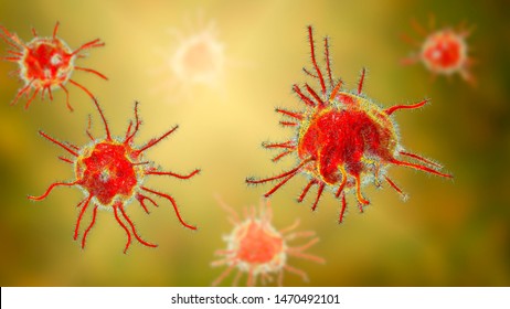 Parasites or pathogenic microbes, medical concept. 3D illustration Stock Illustration