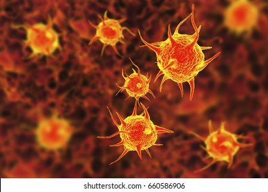 Parasites, pathogenic microbes on colorful background. 3D illustration Stock Illustration