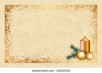 Parchment Background With Christmas Decorations