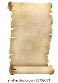 parchment scroll 3d illustration isolated on white background