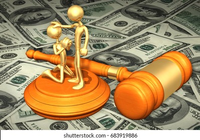 Pardon Law Gavel Concept 3D Illustration
