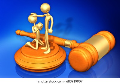 Pardon Law Gavel Concept 3D Illustration
