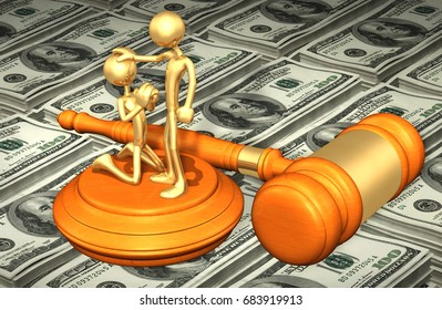 Pardon Law Gavel Concept 3D Illustration
