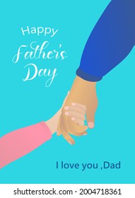 Parent And Child Holding Hand, Happy Father's Day Card.