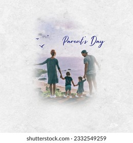 Parents Day, parent's day celebration. vector illustration. National Parent's Day, happy family, father, mother and children together with nature. - Powered by Shutterstock