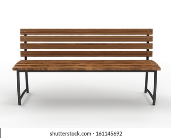 Park Bench Isolated On White Background