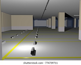 parking deck 3D rendering