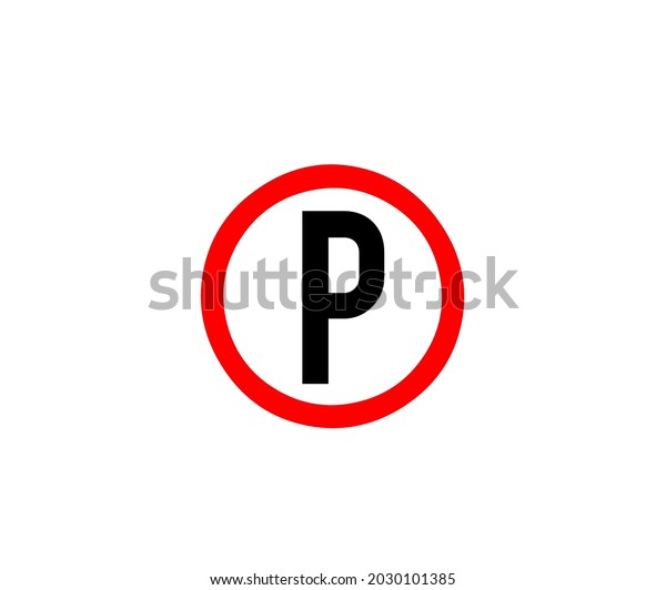 parking icon Red and white\
background