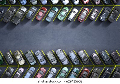 Parking Lot; 3d Illustration