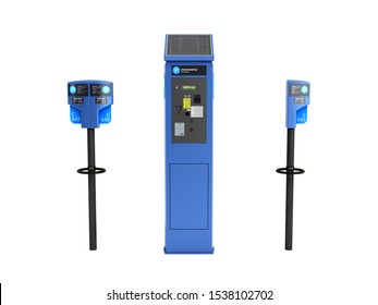 Parking meter machine 3d render on white no shadow