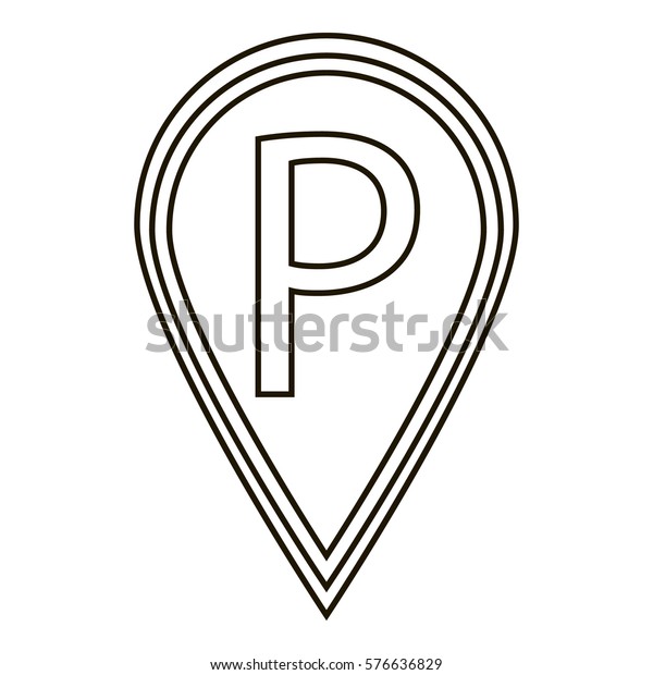 Parking pointer icon. Outline illustration of parking\
pointer  icon for\
web