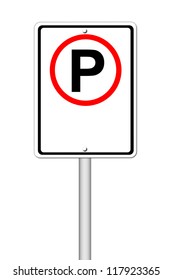 Parking Sign Blank For Text On White