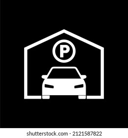 Parking Space Icon Isolated On Dark Background