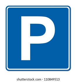 Parking Traffic Sign On White Background