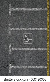 Parking Lot With Wheelchair Parking Top View