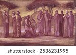 Parnassus (1871) painting in high resolution by Sir Edward Burne-Jones. Vintage people landscape painting. Vintage people art drawing illustration, old painting art print of people landscape.