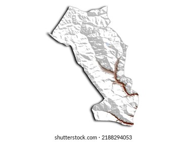 Paro District Bhutan Map Shaded Relief Stock Illustration 2188294053   Paro District Bhutan Map Shaded 260nw 2188294053 