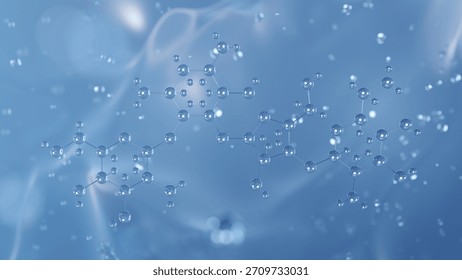 paromomycin molecular structure, 3d model molecule, antibiotic structural chemical formula view from a microscope