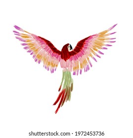 parrot watercolor painting exotic tropical illustration 