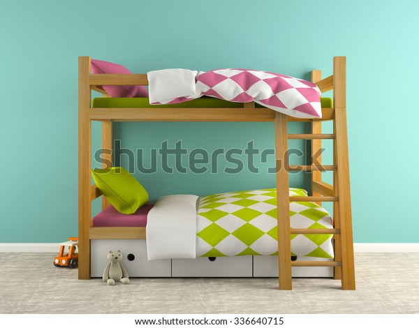 Part Interior Bunk Bed 3d Rendering Stock Illustration 336640715