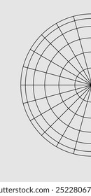 A partial polar coordinate system displayed with precision, featuring concentric circles intersected by evenly spaced radial lines to create a structured grid pattern. The arrangement forms a balanced composition where circular rings expand outward while straight lines radiate from a central point, resembling the spokes of a wheel. This geometric layout presents a clear and organized representation of angular and radial measurement, making it visually engaging and technically informative.

The design is set against a neutral gray background, allowing the lines and circular forms to stand out with clarity and contrast. Subtle tonal variations enhance depth without distracting from the clean structure. The evenly spaced elements create a sense of harmony and symmetry, making the composition suitable for both educational and creative purposes. The simplicity of the layout ensures easy interpretation while maintaining a modern and professional appearance.

This graphical representation is highly relevant in fields such as mathematics, physics, engineering, and data visualization, where polar systems are used to map relationships involving angles and distances. The arrangement can also serve as a conceptual backdrop for technical presentations, diagrams, or digital interfaces that require structured layouts and precise alignment.

Ideal for use in academic materials, instructional guides, design projects, and scientific content, this image provides both functional clarity and aesthetic appeal. It can be incorporated into visual learning resources, analytical tools, or creative compositions that explore geometry, measurement, and spatial organization. The combination of clean lines, balanced proportions, and a neutral setting makes this representation versatile and effective across multiple applications.
This high-quality depiction offers a refined approach to illustrating coordinate structures, delivering both educational value and visual sophistication for professionals, students, and creators alike.