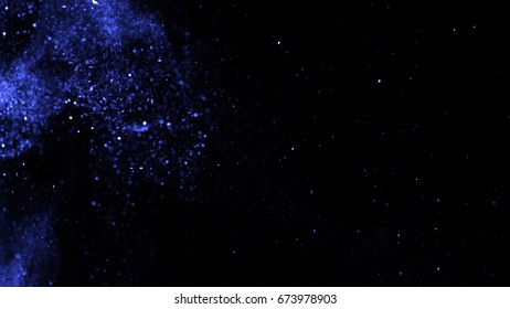 Particle dust floating for filter effect with a dark background.