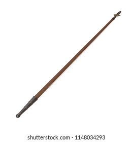 Partisan Pole Weapon on white. 3D illustration