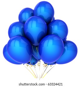 Party Balloons Blue Happy Birthday New Stock Illustration 63324421 ...