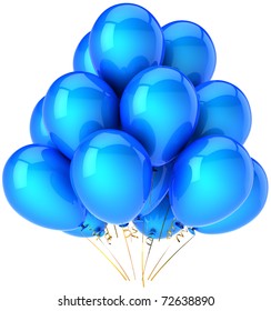 Party Blue Balloons Birthday Decoration Anniversary Stock Illustration ...