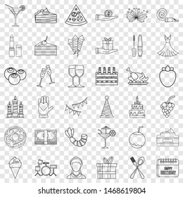 Party cocktail icons set. Outline style of 36 party cocktail icons for web for any design - Powered by Shutterstock