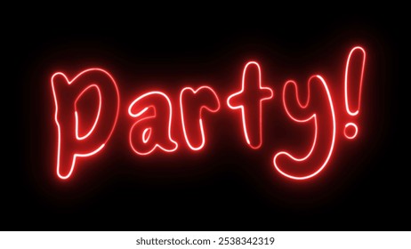 Party neon sign. Party text font with neon light. Luminous and shimmering haze inside the letters of the text Party.  - Powered by Shutterstock