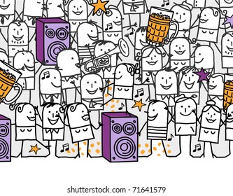 party time - hand drawn cartoon invitation card - Powered by Shutterstock