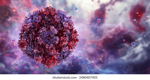 Parvovirus B19 virion, icosahedral capsid proteins. Canine parvovirus  virus structure. Infectious diseases in animals, humans. Pet healthcare, vaccination, epidemic control. 3D medical illustration - Powered by Shutterstock